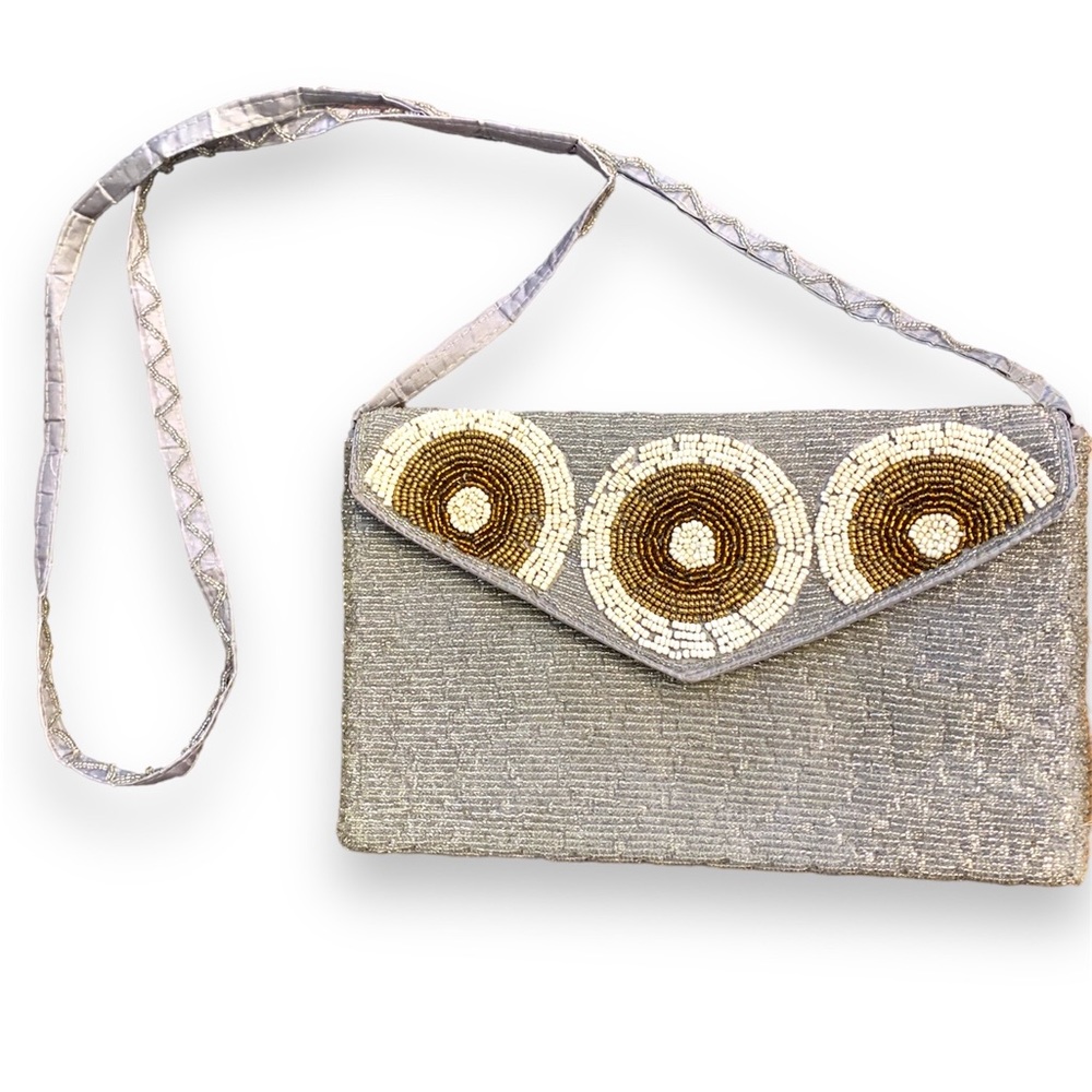 Beaded pocket evening bag.